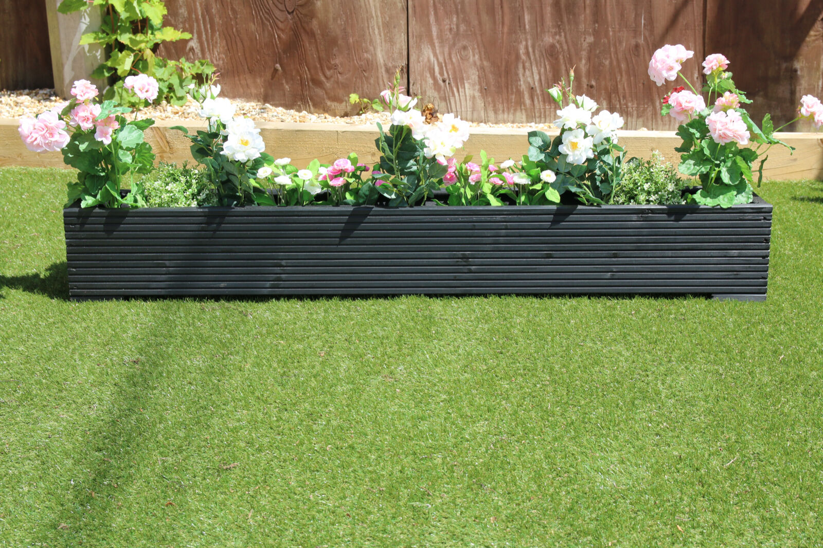 Large 6ft long Wooden Garden Planter Trough Flower Bed/Pots 14 Colours Available Nowe akcje