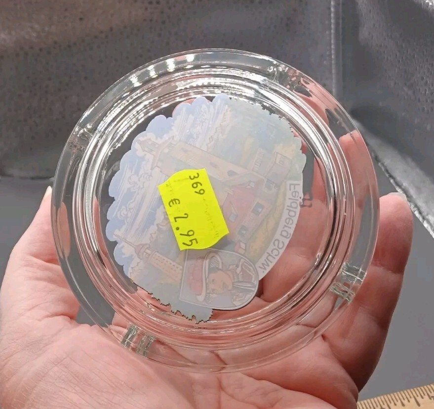 Vintage Bockling Feldburg Schw Souvenir Round Glass Ashtray