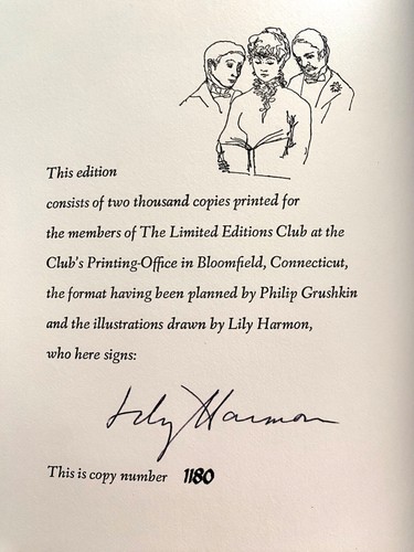 THE HOUSE OF MIRTH Edith Wharton 1975 Limited Editions Club Cardavon Signed 1180 - Picture 18 of 18