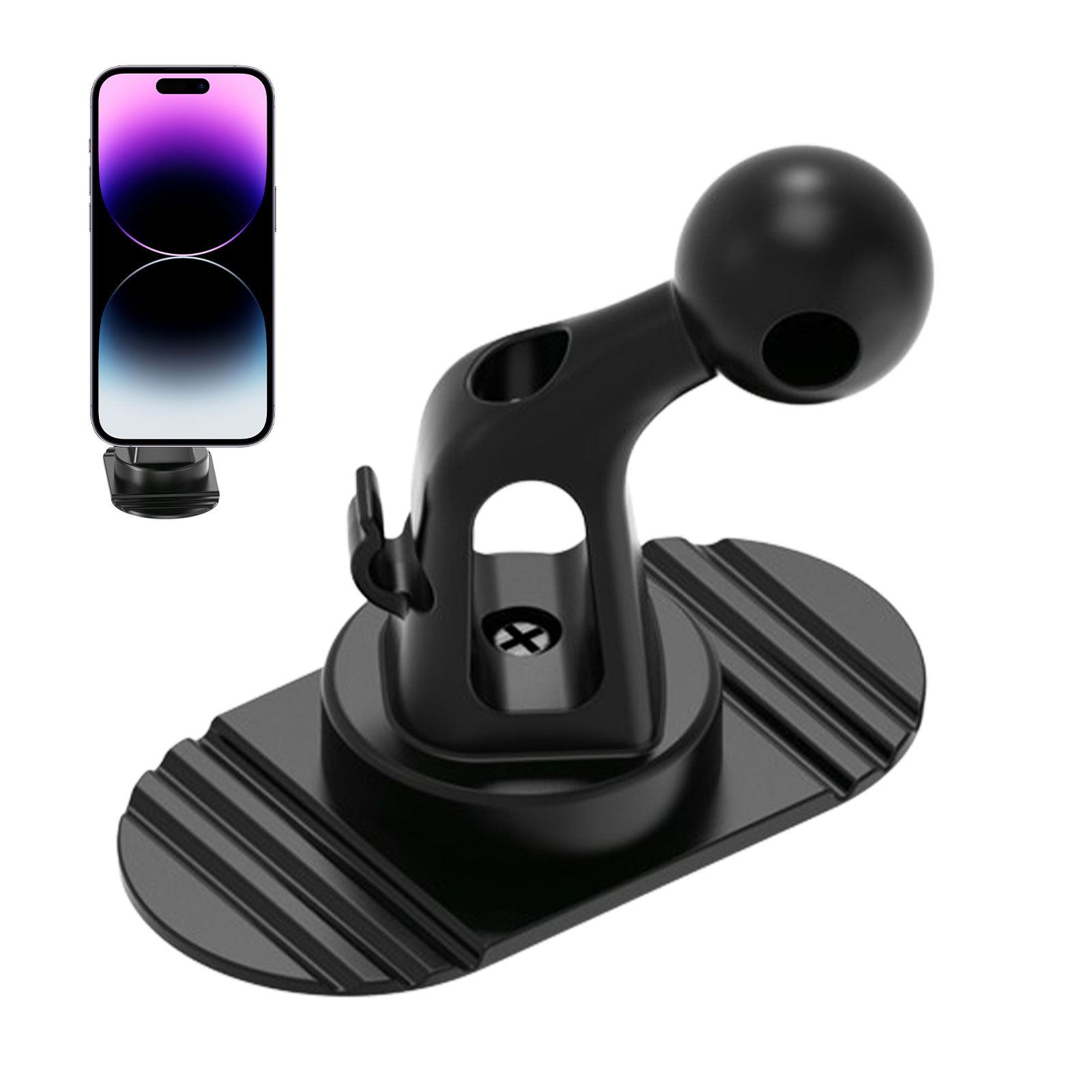 360-Degree Rotating Car Phone Holder with Ball Head Mount for Dashboard