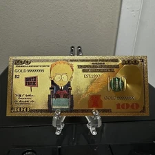 24k Gold Foil Plated Timothy South Park Banknote Cartoon Collectible