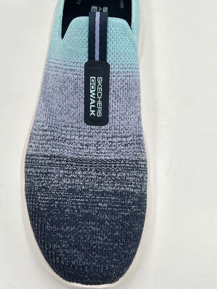 New SKECHERS Women SZ 9 GO WALK FLEX STRETCH A CUSTOMIZED FIT NAVY
