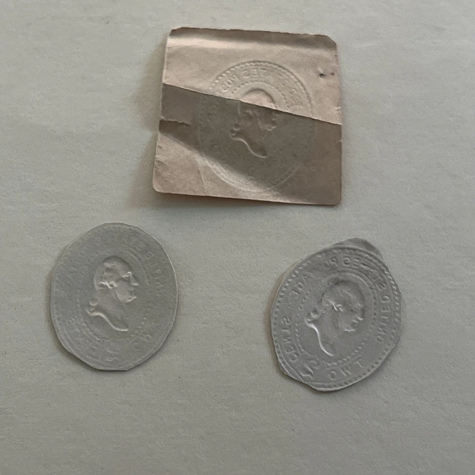 US SC U71 1 cut manila square, 2 cut round NH - Image 2 of 2