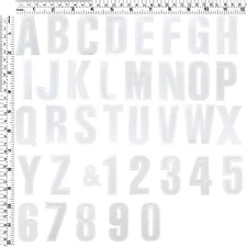 #282IR White Number Letter Alphabet A -Z Sew Iron on Patch Applique Badge 2"Tall