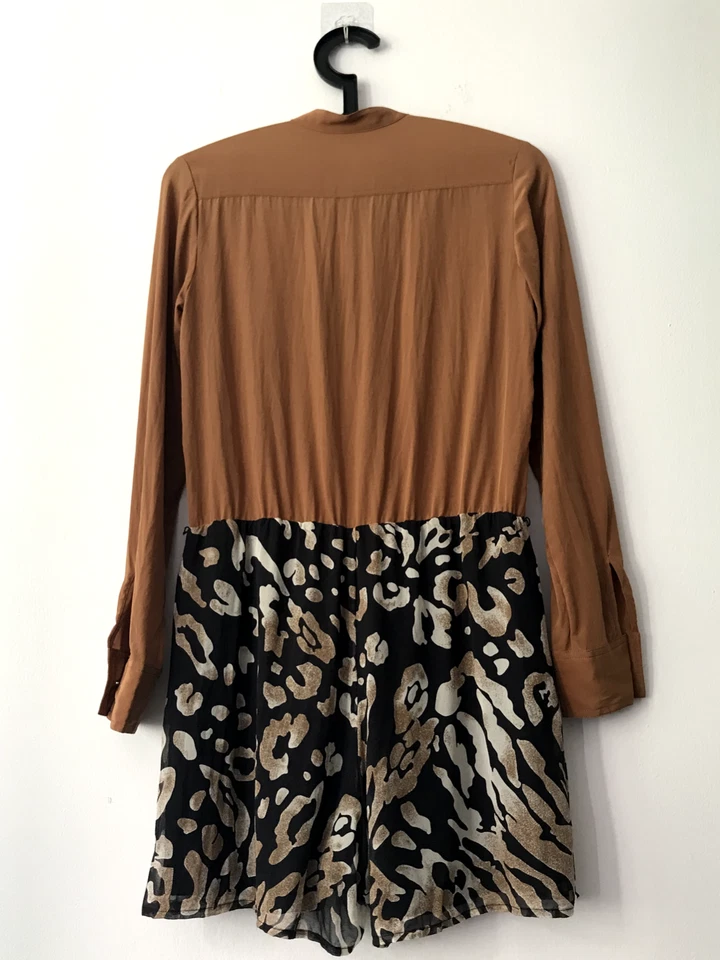Mameluco Dolce Vita 100 % seda marrón y leopardo talla XS (ann Taylor, loft) nuevo con etiquetas Foto 3 de 4
