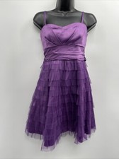 STELLA MLIA Girls PLEATED TIERED TULLEA Line Grape Purple PETRA Tank Dress OSFM
