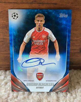 2024 Topps UCC Blue Icy Oleksandr Zinchenko Auto /99 ARSENAL A-OZ