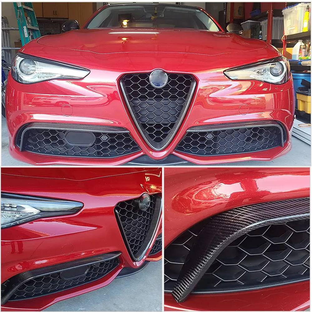 For Alfa Romeo Giulia Sport Carbon Fiber Front Bumper Splitter