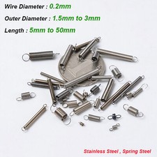 10 Pcs Tension Springs Extension Spring 0.2mm Wire Diameter OD 1.5mm to 3mm