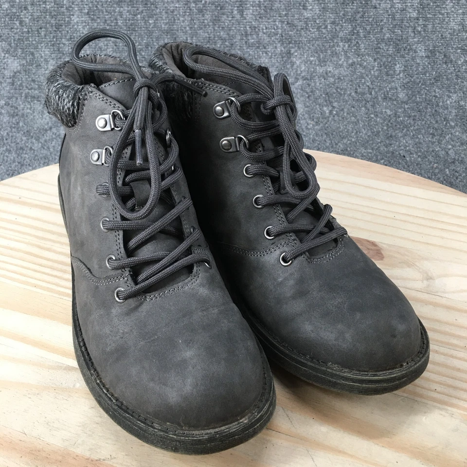 Botas Rocket Dog para mujer 9,5 informales al tobillo tacones gris imitación cuero con cordones Foto 3 de 4