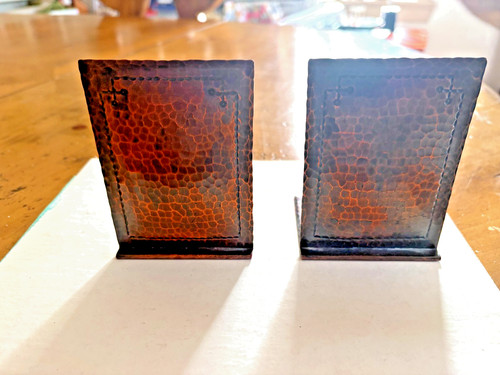 ANTIQUE FRED BROSI COPPER BOOKENDS