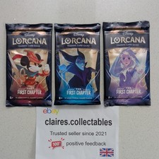 🌟 3 x THE FIRST CHAPTER Lorcana Booster Packs ART SET Disney TCG NEU SEALED 🌟