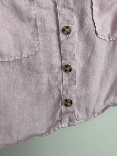 Sportsgirl Pink Linen Short top  short Sleeve Button-Up Top Size 12 - Bild 2 von 6