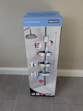 WENKO Premium Big Black Edelstahl Teleskop-Duschecke - Silber/Schwarz