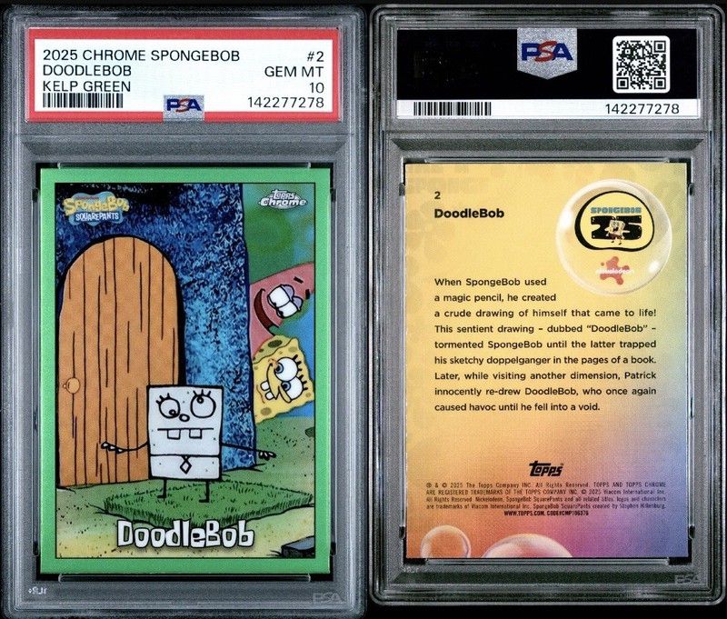2025 CHROME SPONGEBOB DOODLEBOB KELP GREEN PSA 10