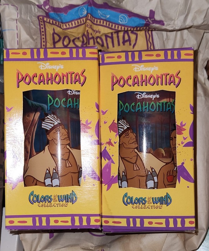 Vintage Disney Pocahontas Colors of the Wind Glasses Set of 2 Burger King