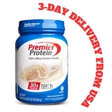 Premier Protein Vanilla Whey Powder 30g Protein 1g Sugar Keto Gluten Free 23.3oz