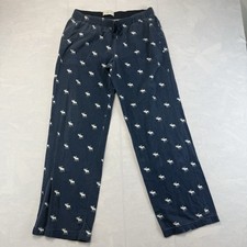 Y2K Abercrombie Fitch Sleep Pants L Blue Moose Print Lounge Pajama