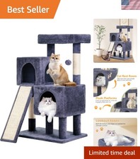 Elegant 36-Inch Multi-Level Cat Tree with Sisal Posts and Interactive Toys