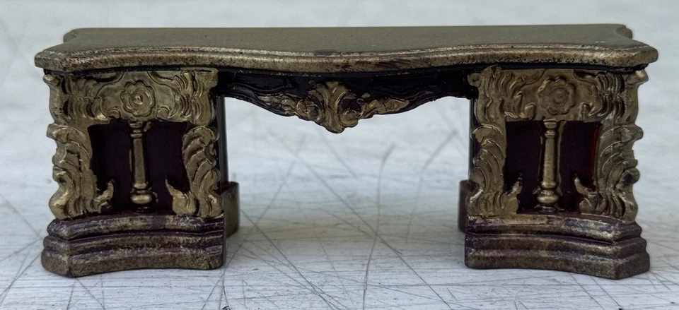 Bespaq娃娃屋微型装饰书桌娃娃屋家具巴洛克洛可风格 — 第 2/4 张图片