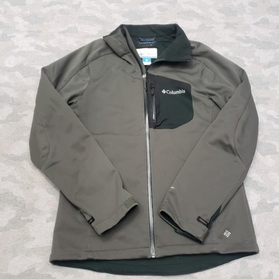 Columbia Jacket Mens Medium Green Omni-Wind Full Zip Long Sleeve Outdoors