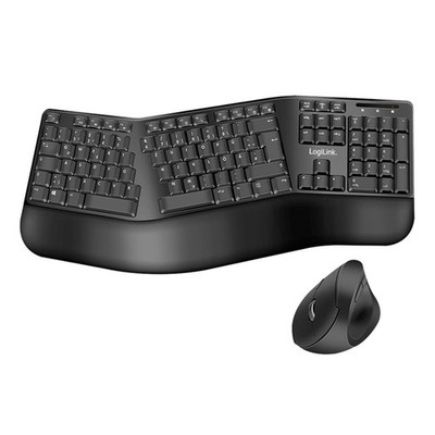 Keyboard 2.4G Combo Set, Ergonomisch, 1600dpi, Schwarz, Maus und Tastatur