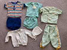 Vintage Baby Clothes Lot of 8, 12 month old Outfits Hat Carter's, Health-tex