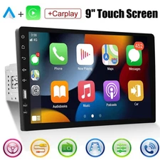 9" Single 1 Din Car Stereo Radio Carplay Android Auto Touch Screen MP5 Player BT