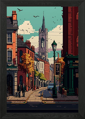 Dublin Pixel art Framed Wall Art Poster Canvas Print Picture
