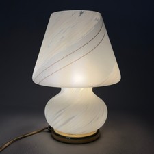 Lampada Da Tavolo Fungo Vetro Murano Maculato Satinato Modernariato Anni '70