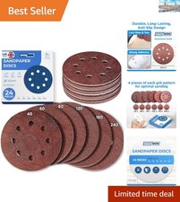 Efficient 24 Sanding Discs with Hook & Loop Closure - Perfect for DIY Projects