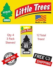 Little Trees U3S-32055 Black Ice Hanging Air Freshener for Car/Home 12 Pack 
