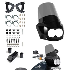 Fat Bob Fairing Windshield Kit 15" Windscreen for Harley Dyna Fat Bob FXDF 08-17