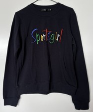 Sportsgirl Rewind Traditional Logo Crew Neck Sweater Jumper Navy Blue Size XS