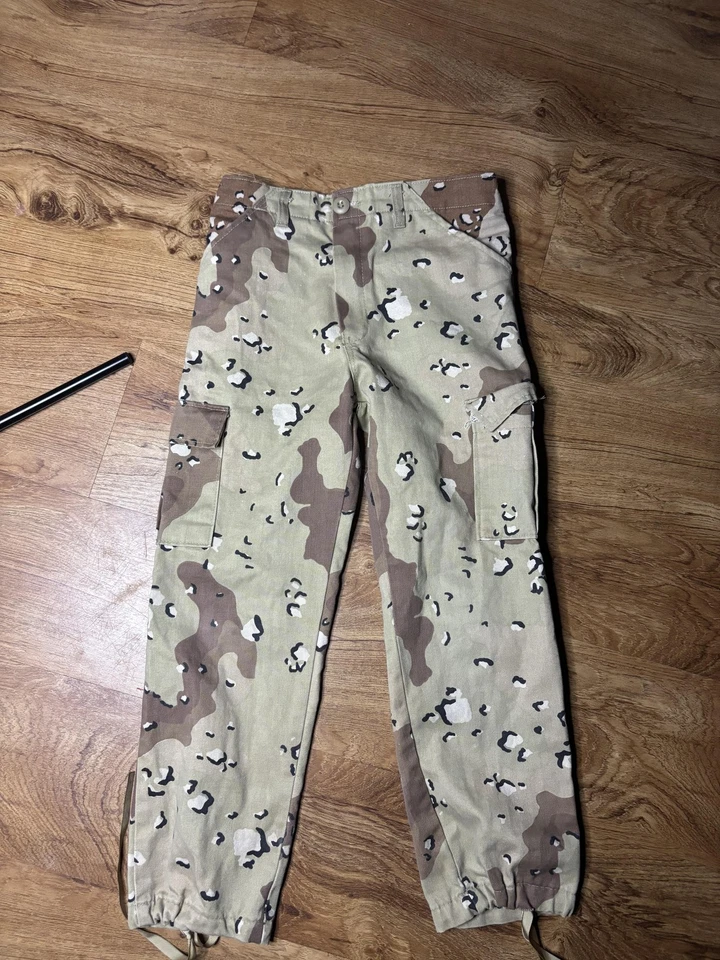Винтажные пустынные камуфляжные штаны-карго молодежные 10 сделано в США военные BDU на шнурке 90-е - Изображение 2 из 4