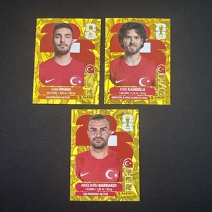 2026 Panini World Cup Stickers Team Turkey(Türkiye) Lot Of 3 (TUR) Gold Parallel