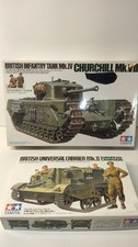Lot Of 2 Tamiya 1/35 Kits British Churchill And Universal Carrier Both NIOB