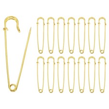 30pcs Safety Pins 89mm Electroplated Large Safety Pin for Clothes Gold