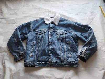 VTG LEVI'S MEN'S SHERPA LINED DENIM JEAN TRUCKER JACKET BLUE SIZE LARGE IS USED