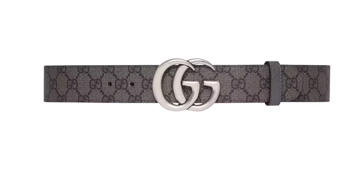 Gucci Women\'s Belt in Elegant Gray with GG Logo Gucci Gray Belts for Women for sale | eBay main image 2