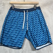 Fair Harbor Men Swimwear M Blue Swim Trunks Geometric Activewear
