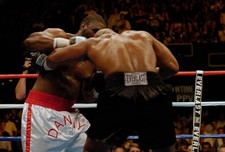 Danny Williams white trunks and Mike Tyson black trunks fights eac 2004 Photo 88