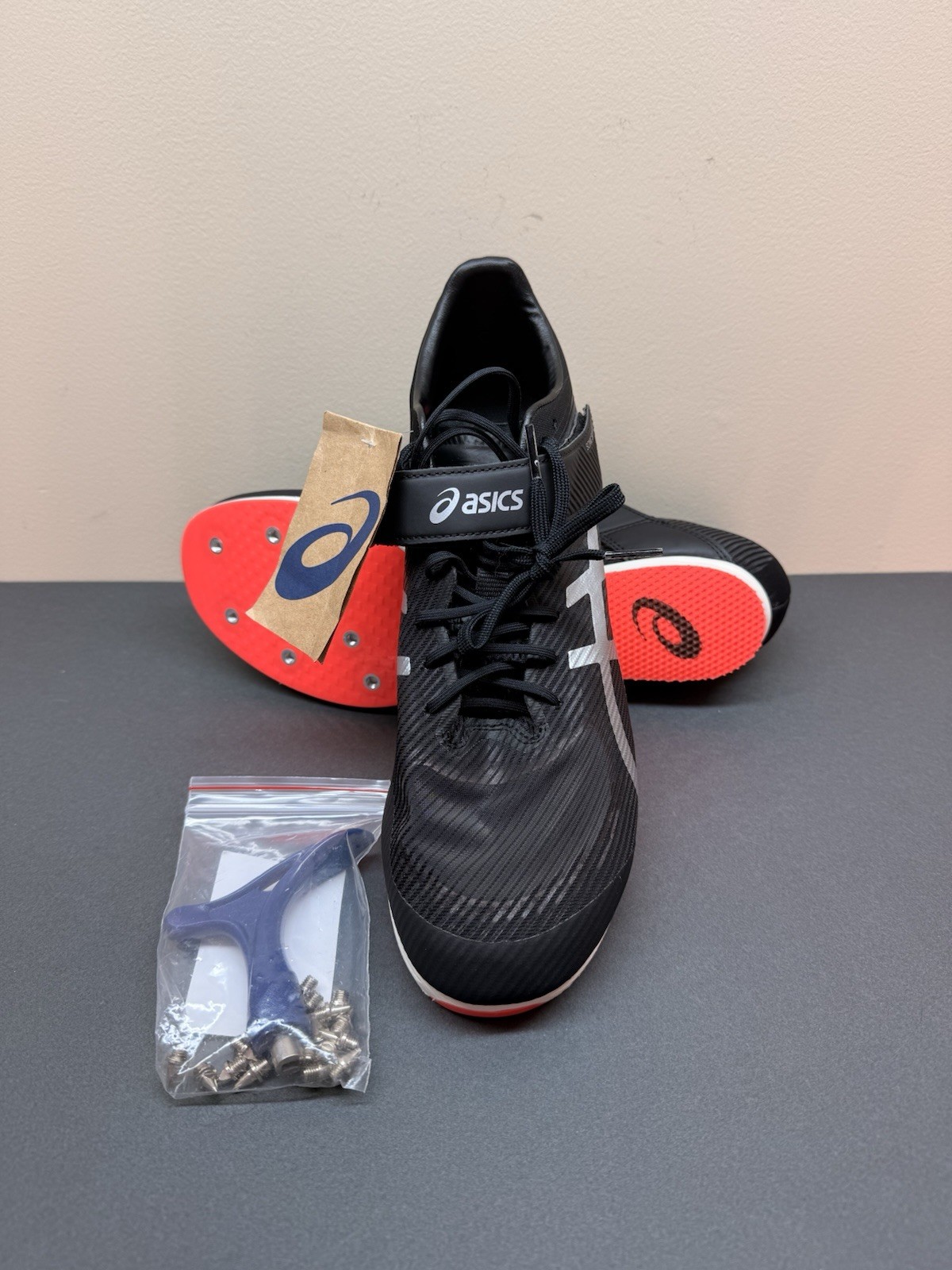 ASICS Sonic Sky Pro Mens Track And Field Shoes Cleats With Spikes Black Size 12