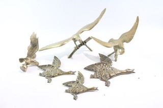 Brass Ornaments3 Eagle Statues 3 Flying Geese Wall Hangings 4274G