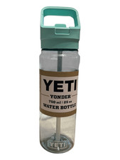 YETI Yonder Water Bottle 750ml 25oz Seafoam Green with Yonder Straw Cap