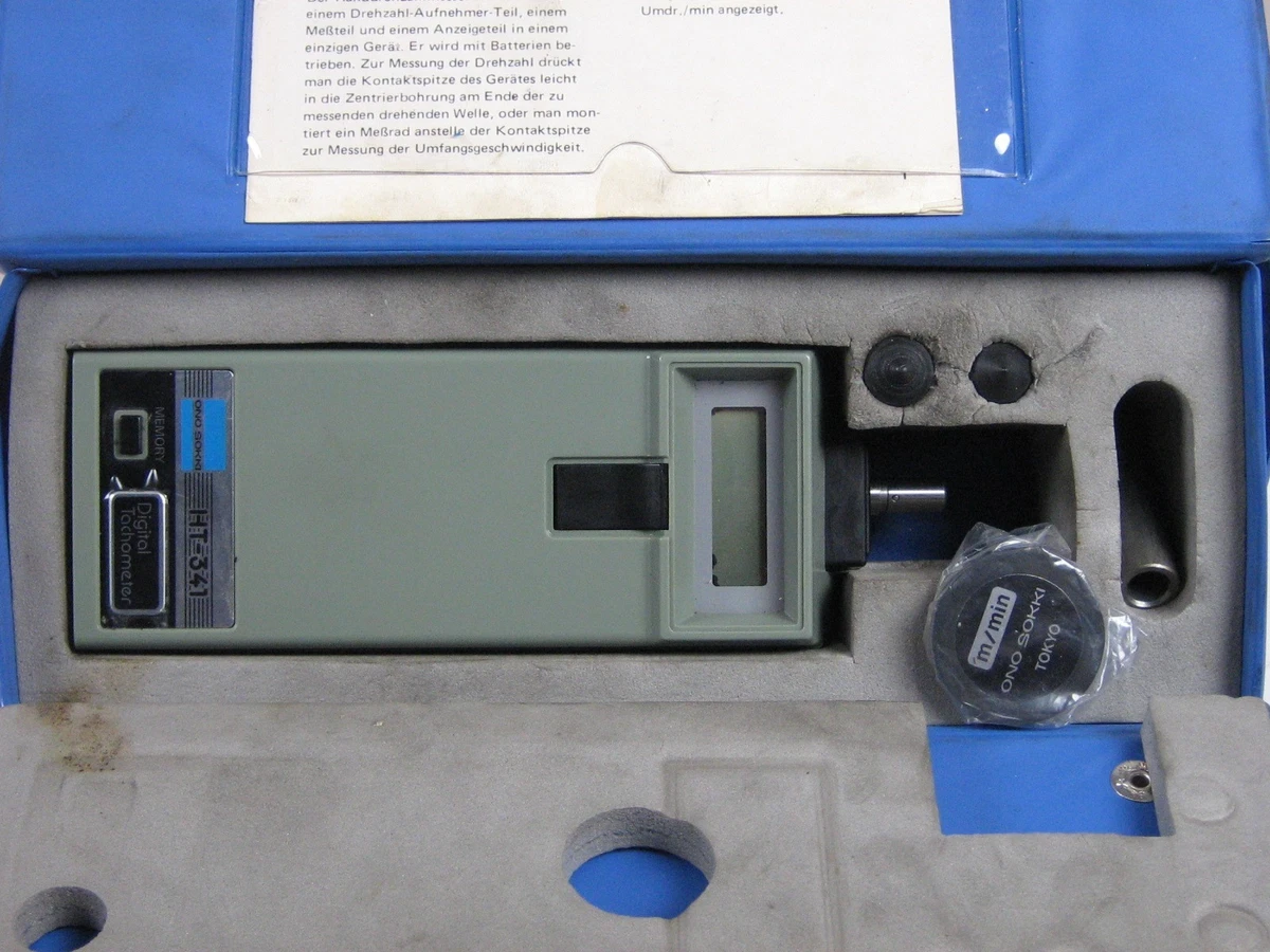 Velocímetro digital Hornel / Ono Sokki HT-341 cuentarrevoluciones en estuche original