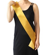 6 Pack Gold Blank Sash, Plain Satin Sashes for Pageants and Party Decorations