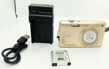 Nikon COOLPIX S3300 16MP Gold Compact Camera with 6X Zoom and Charger