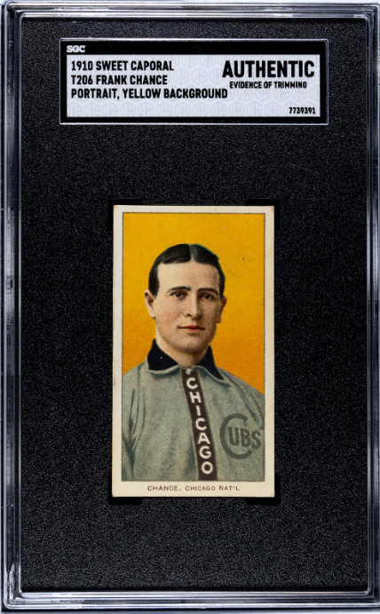 1909-11 T206 Frank Chance Yellow Portrait Sweet Caporal HOF SGC AUTH HIGH END