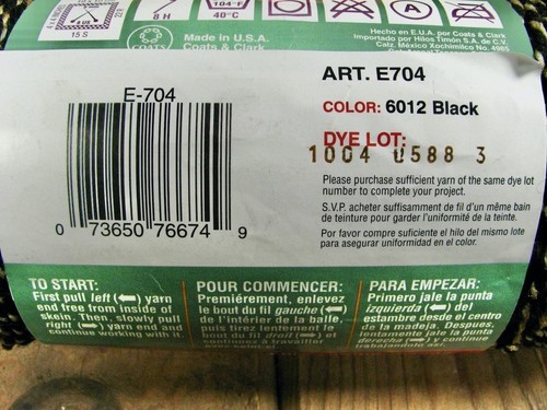 Red Heart Fiesta Yarn Size 4 Worsted Black Color 6-ounce Skeins Lot of 2 - Picture 7 of 8